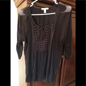 Western Wear black gauze tunic